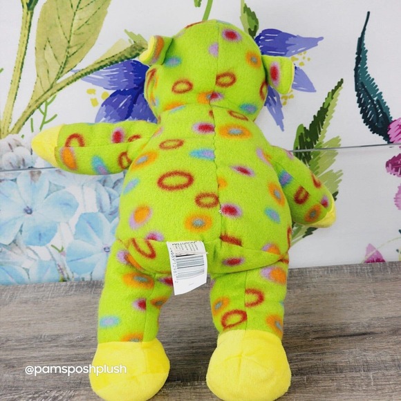 Kellytoy Hippo Hippopotamus 14" Plush Green Tye Dye Circles Stuffed Animal Green - Picture 6 of 7